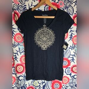 Lucky Brand Black Peace Graphic Tee